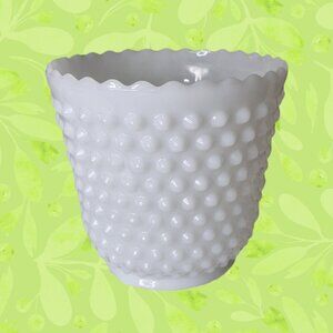 Hobnail Milk Glass Planter 5"